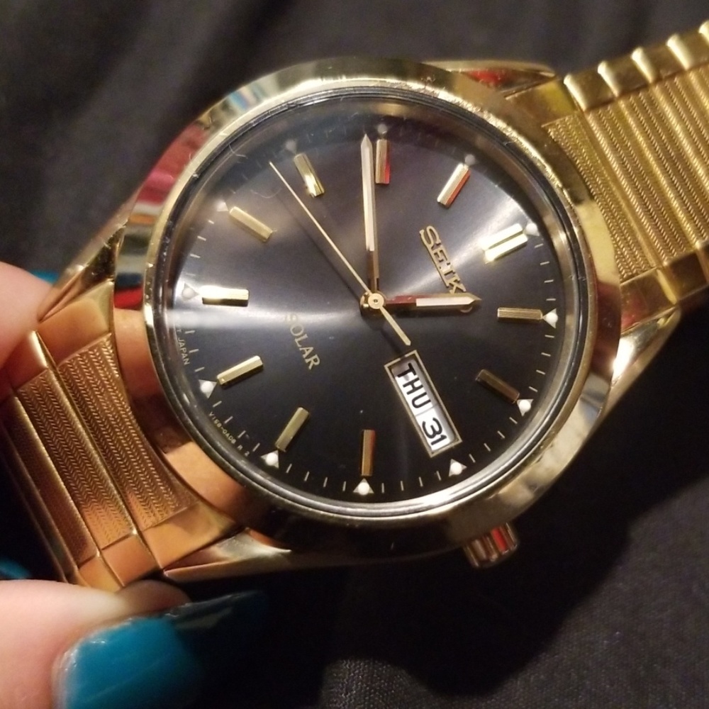 Gold Seiko solar watch